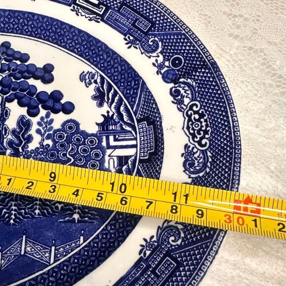 Johnson Brothers Willow Blue Platter Serving Oval Dinnerware England Ironstone - Picture 7 of 8